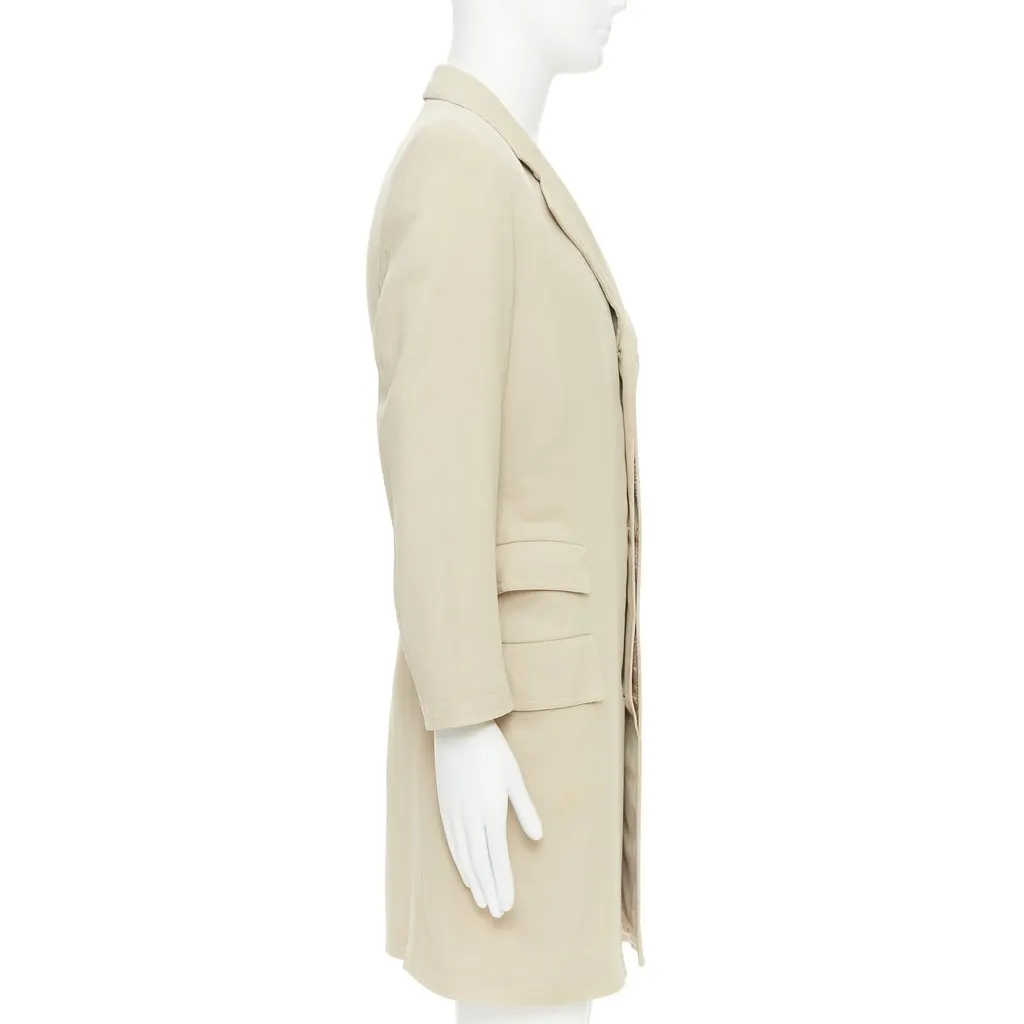 Hermès Beige Wool Coat Beige Wool Fair - Model View