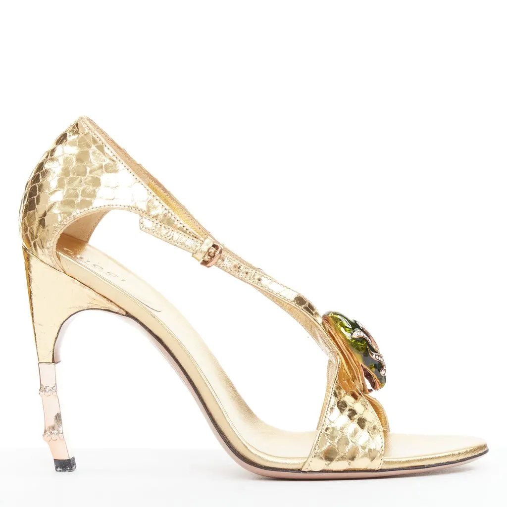 Gucci Gold Leather Heels Gold Leather Very good - Back View