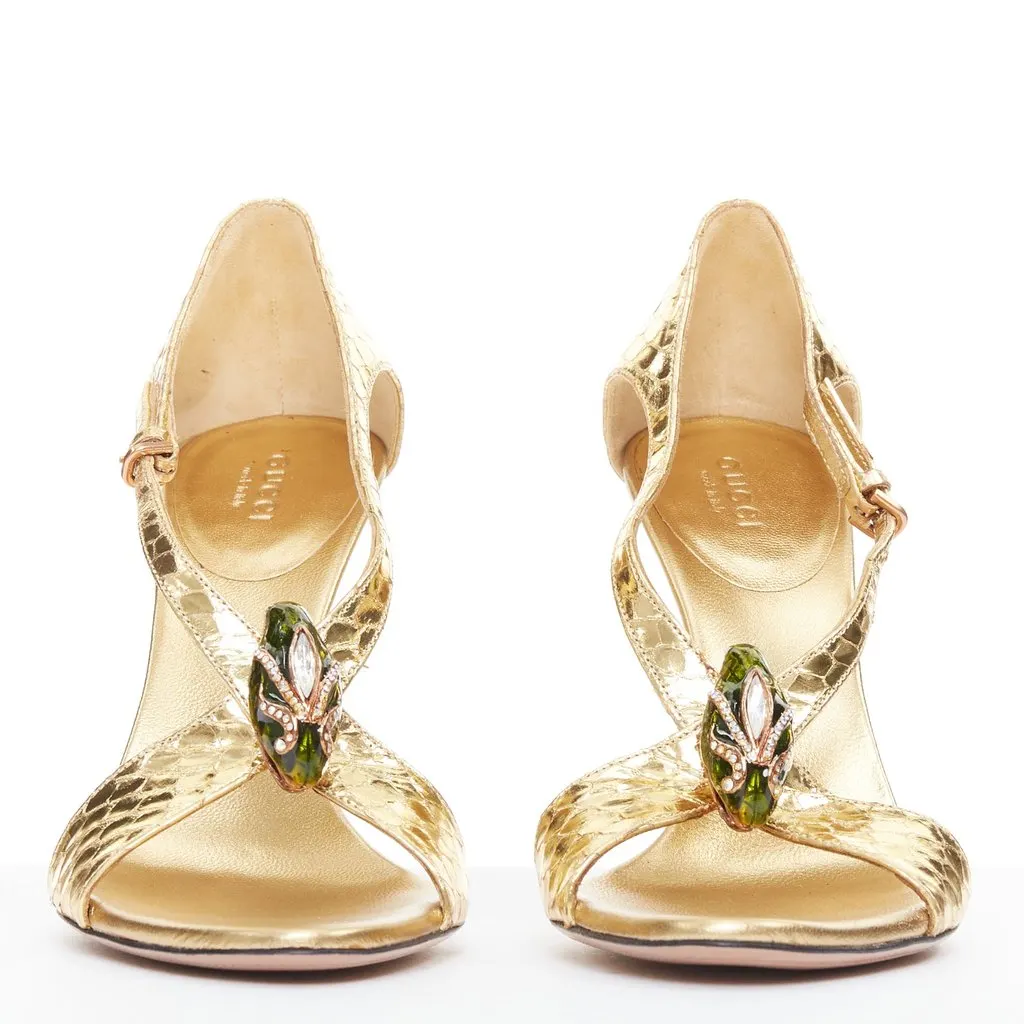 Gucci Gold Leather Heels Gold Leather Very good - Inside View