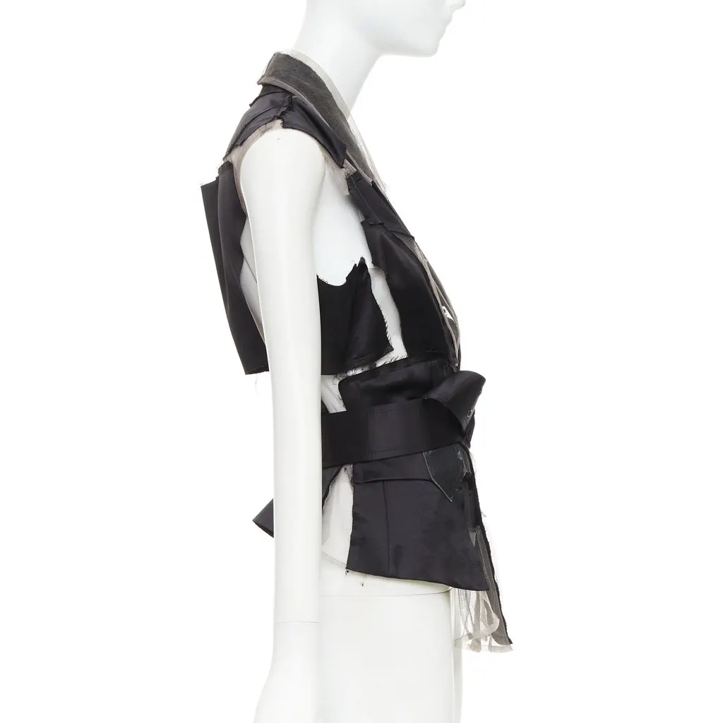 Comme Des Garcons Black Silk Top Black Silk Good - Model View
