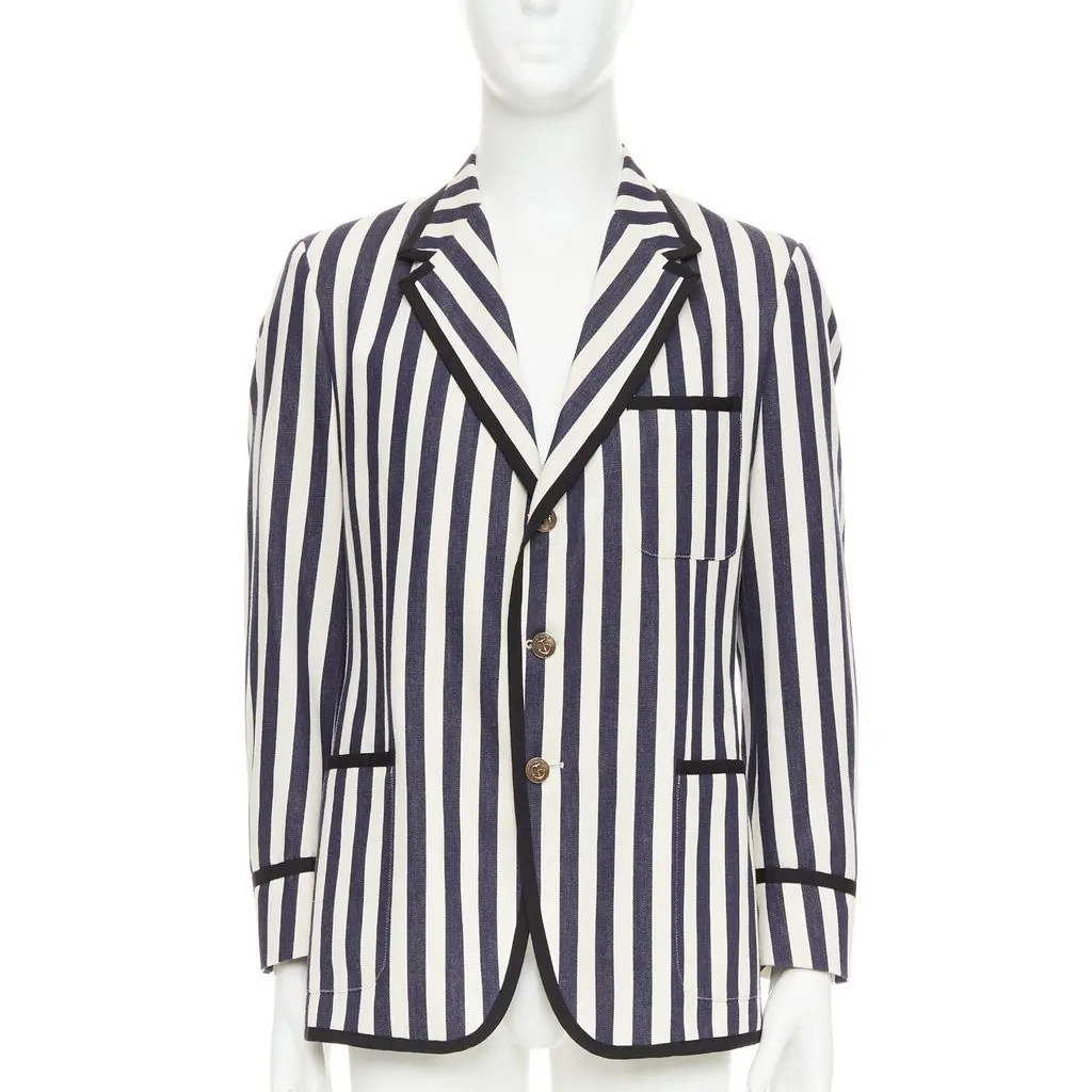 Gucci Navy Cotton Jacket Navy Cotton Very good - Front View