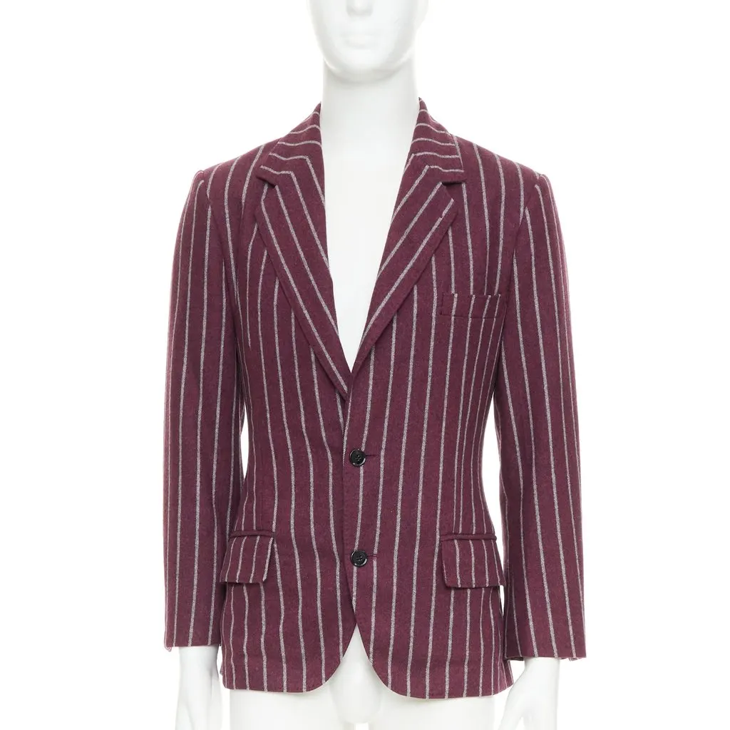 Dolce & Gabbana Burgundy Wool Jacket Burgundy Wool Very good - Front View