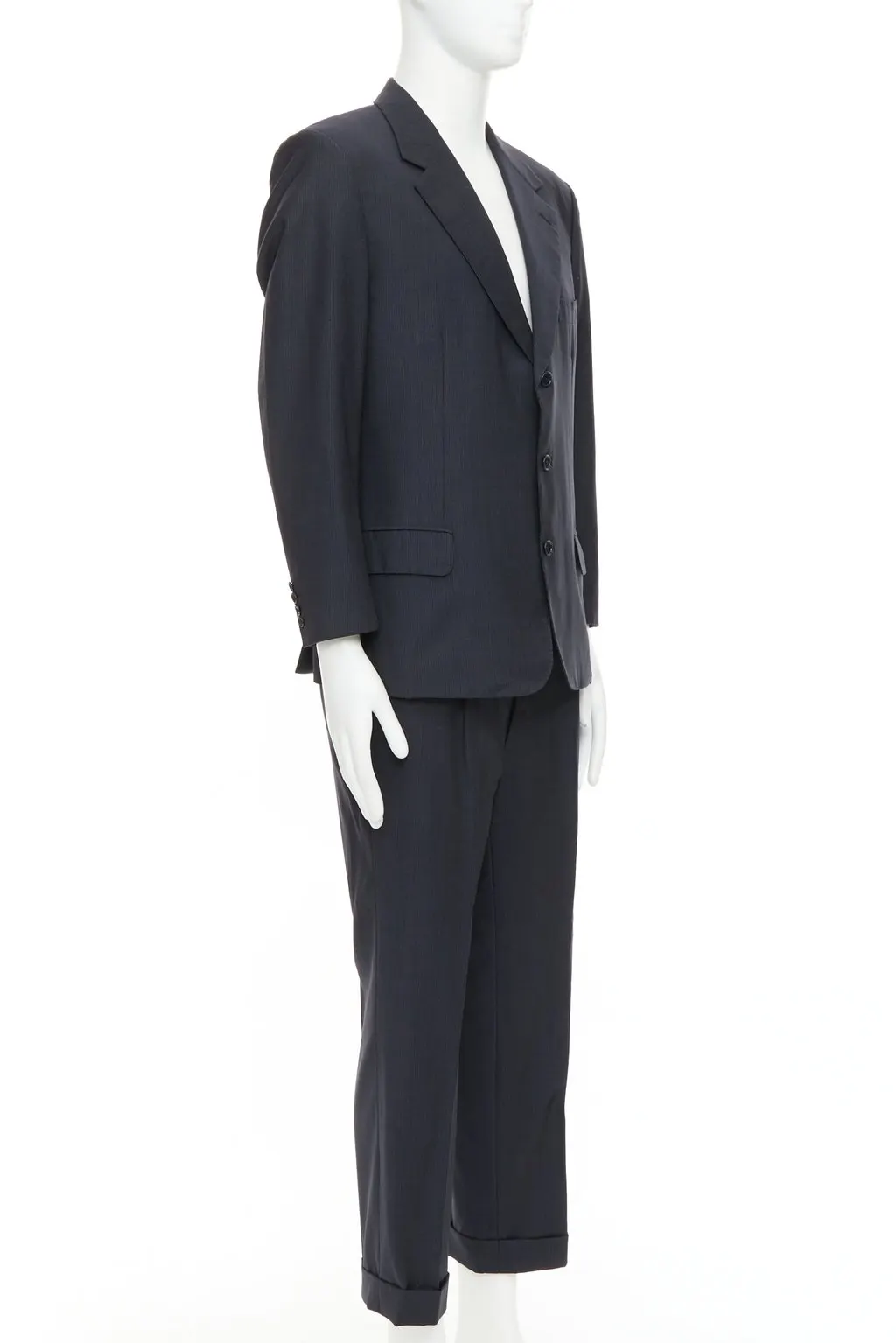 Brioni Cesare Navy Wool Fair - Back View