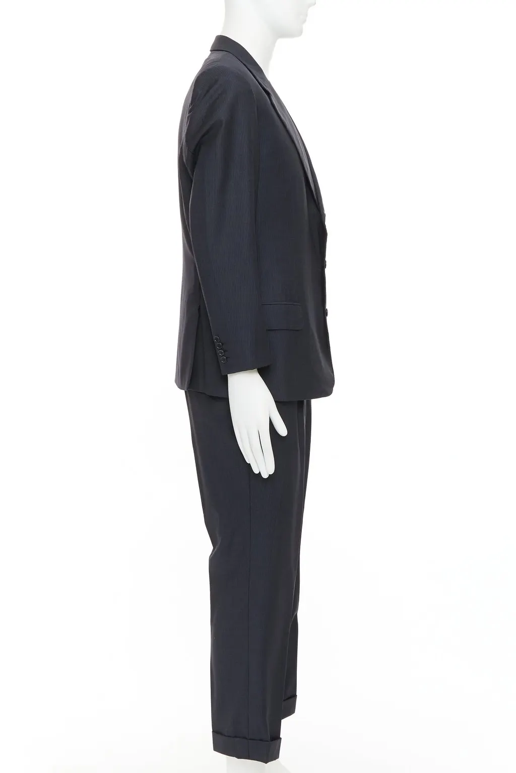 Brioni Cesare Navy Wool Fair - Inside View