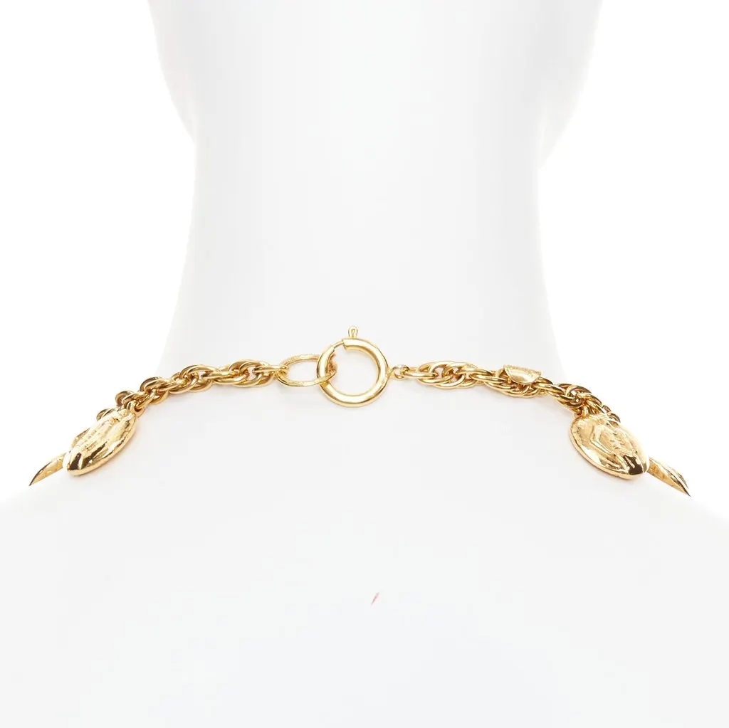 Chanel Gold Metal Necklace Gold Metal Very good - Box View