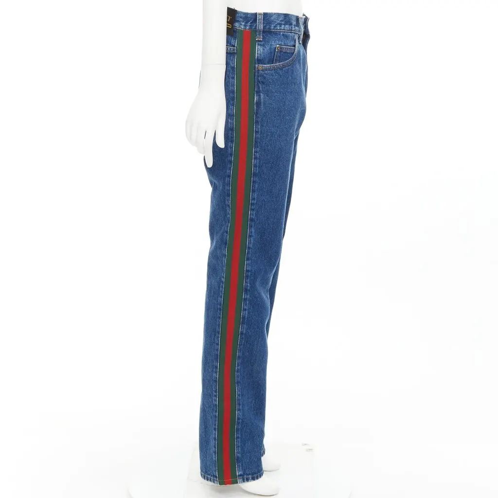 Gucci Blue Cotton Jeans Blue Cotton Very good - Model View