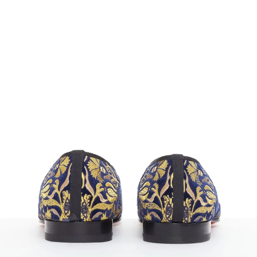 Christian Louboutin Marcantonia Flat Navy Velvet Never worn - Box View