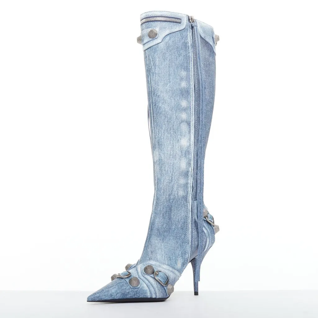 Balenciaga Cagole Blue Leather Very good - Model View