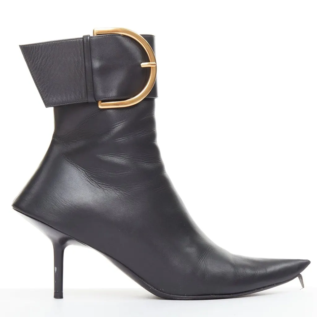 Balenciaga Essex 80mm Black Leather Fair - Front View