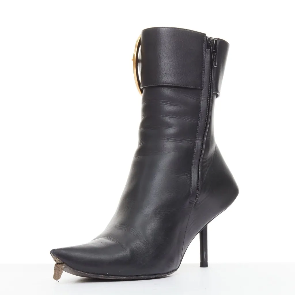 Balenciaga Essex 80mm Black Leather Fair - Model View