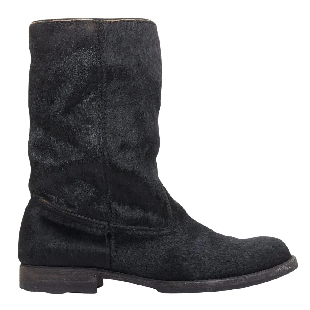 Junya Watanabe Black Leather Boots Black Leather Good - Front View