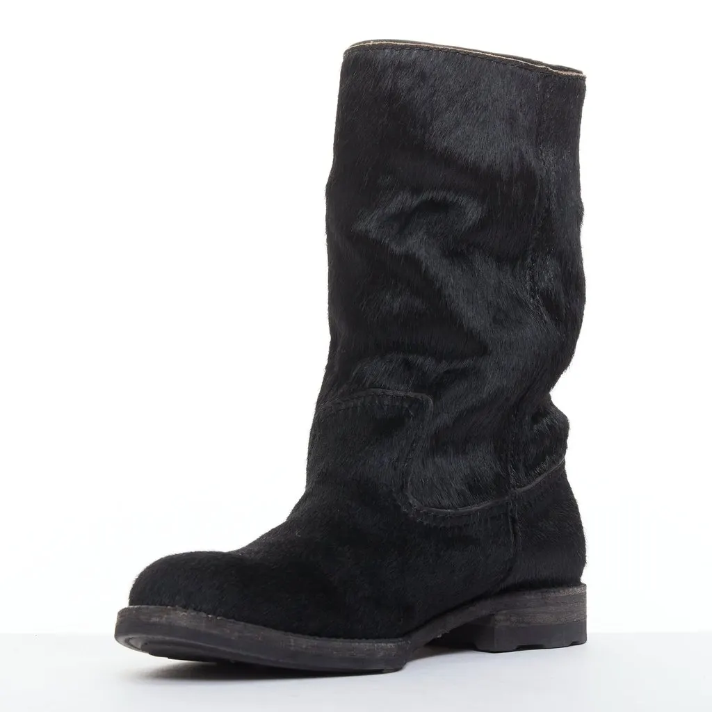 Junya Watanabe Black Leather Boots Black Leather Good - Model View