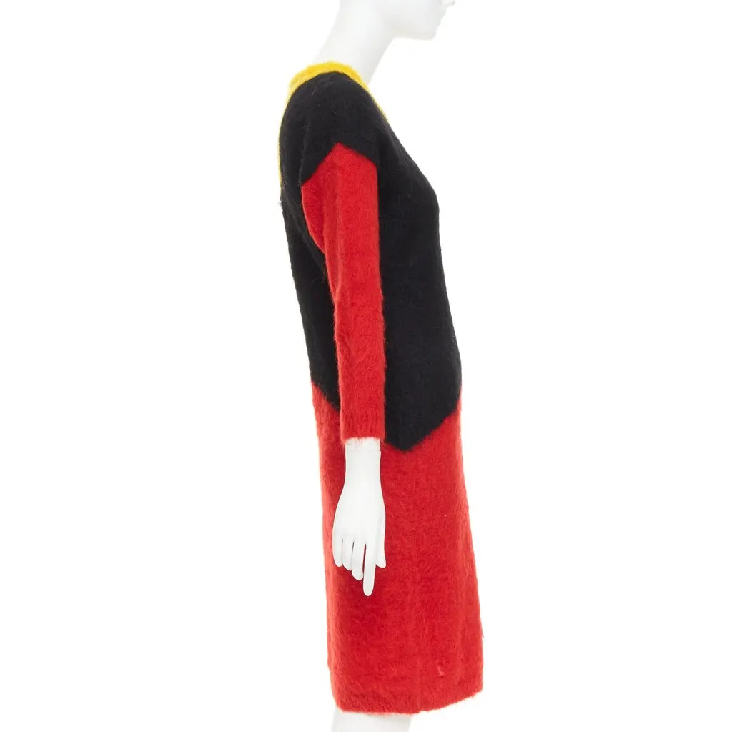Unsigned Yellow Wool Dress Yellow Wool Fair - Model View