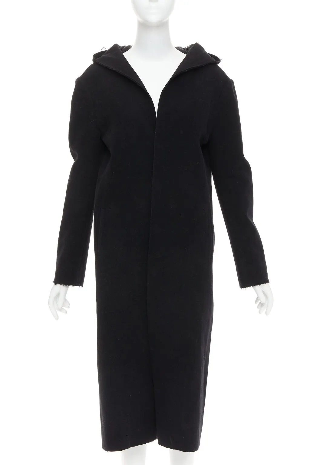 Yohji Yamamoto Black Wool Coat Black Wool Good - Front View