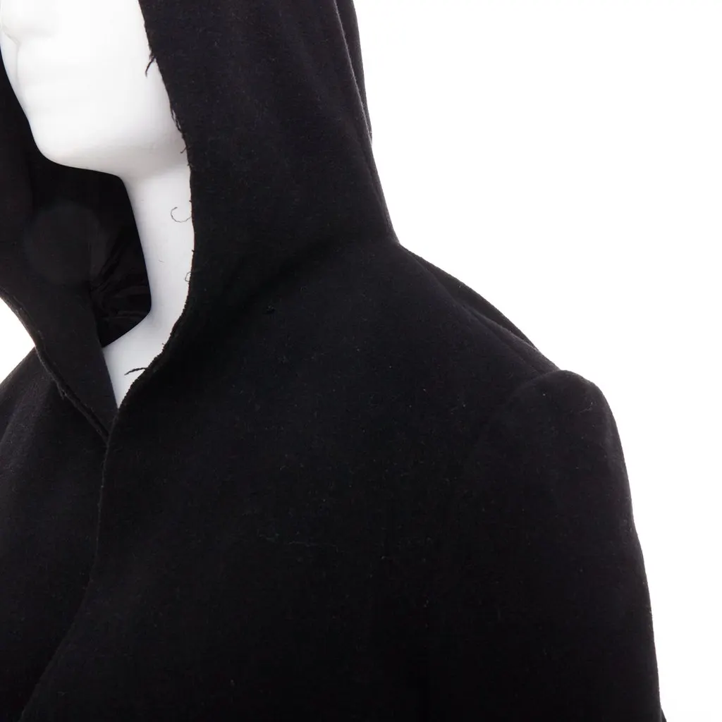 Yohji Yamamoto Black Wool Coat Black Wool Good - Back View