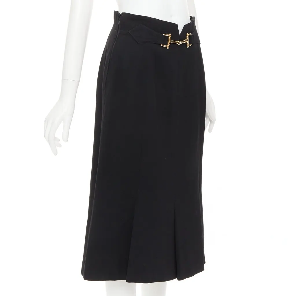 Celine Black Wool Skirt Black Wool Very good - Inside View