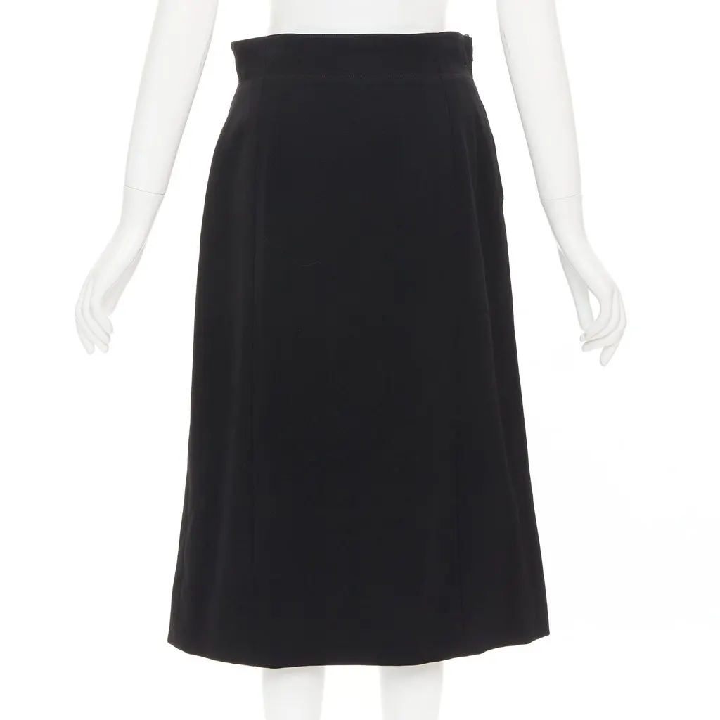Celine Black Wool Skirt Black Wool Very good - Box View