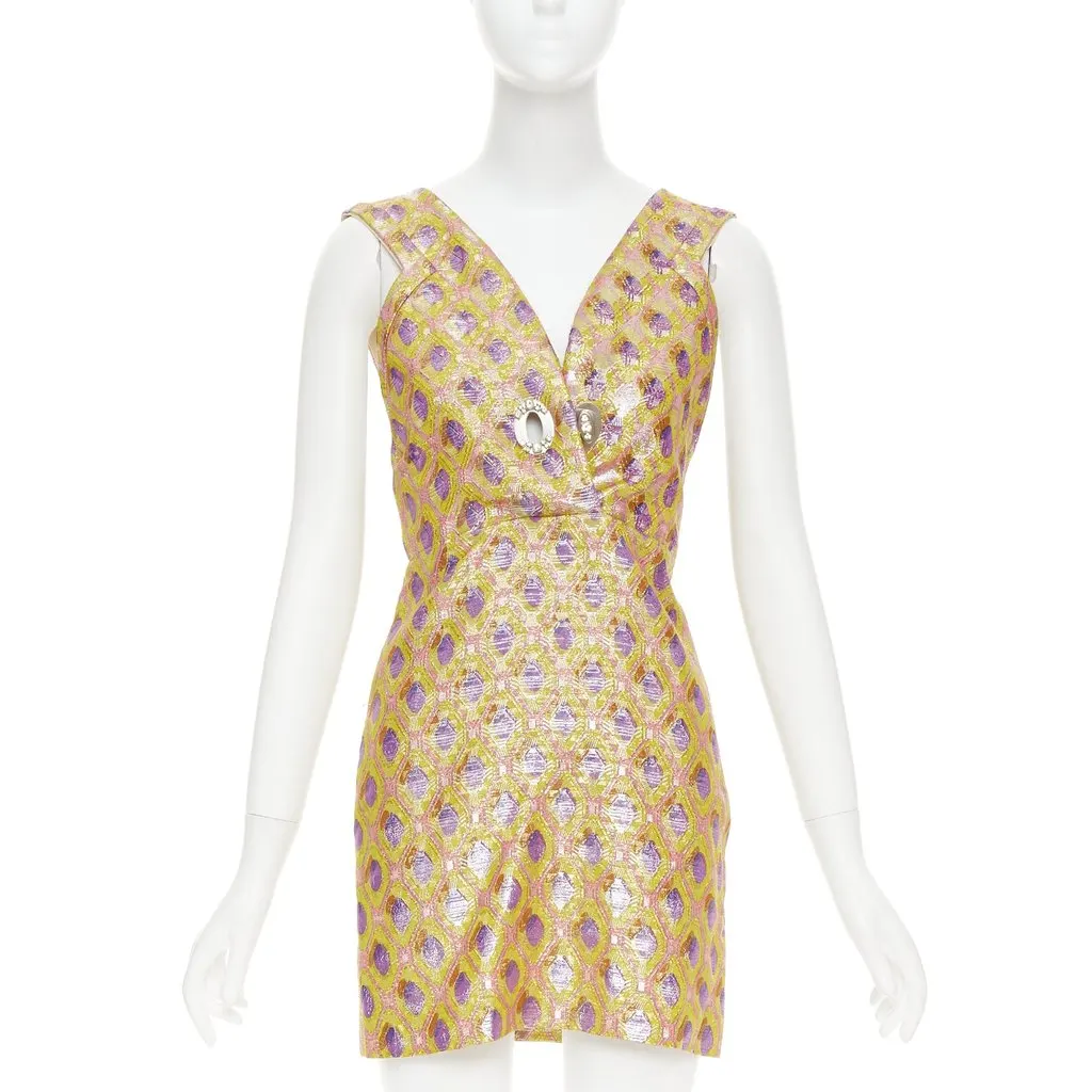 Miu Miu Yellow Silk Dress Yellow Silk Fair - Front View