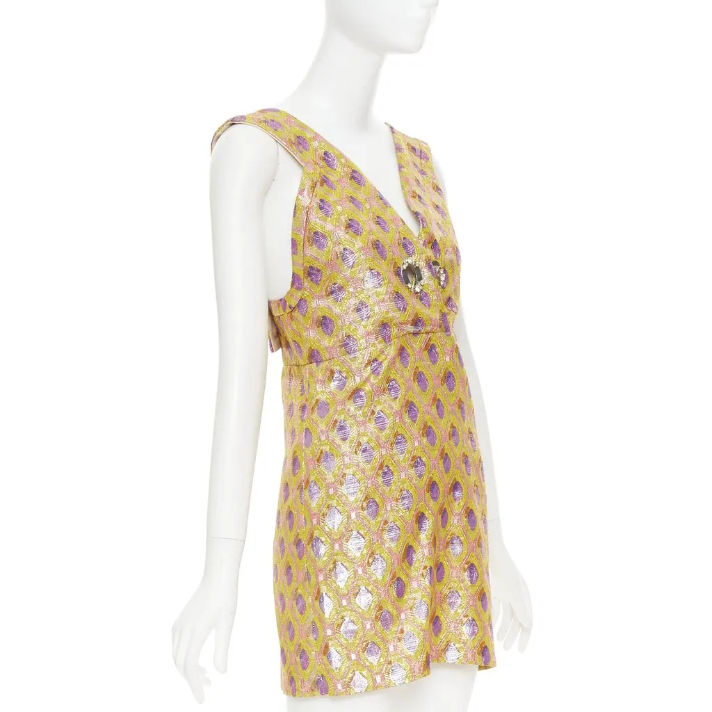 Miu Miu Yellow Silk Dress Yellow Silk Fair - Inside View