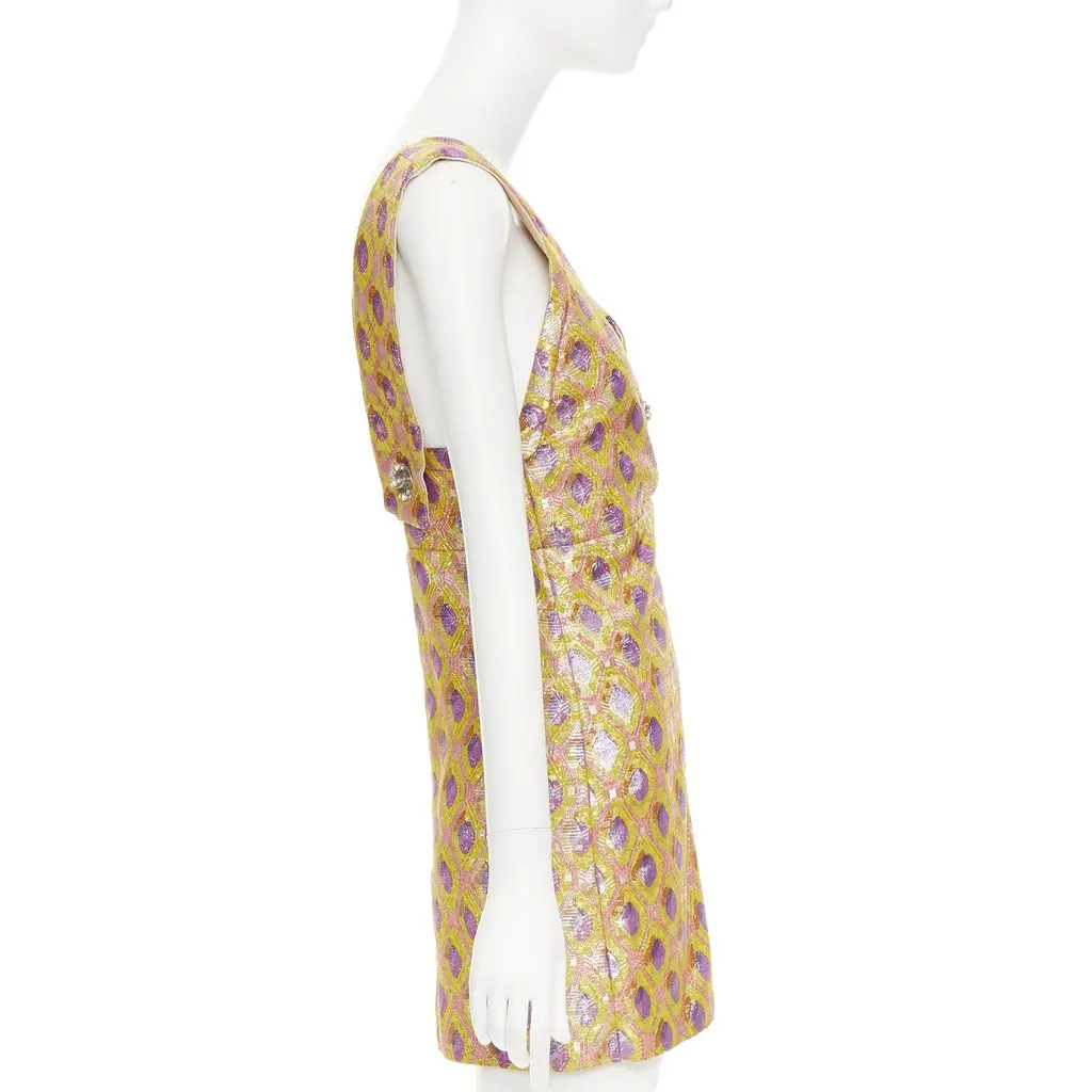 Miu Miu Yellow Silk Dress Yellow Silk Fair - Model View