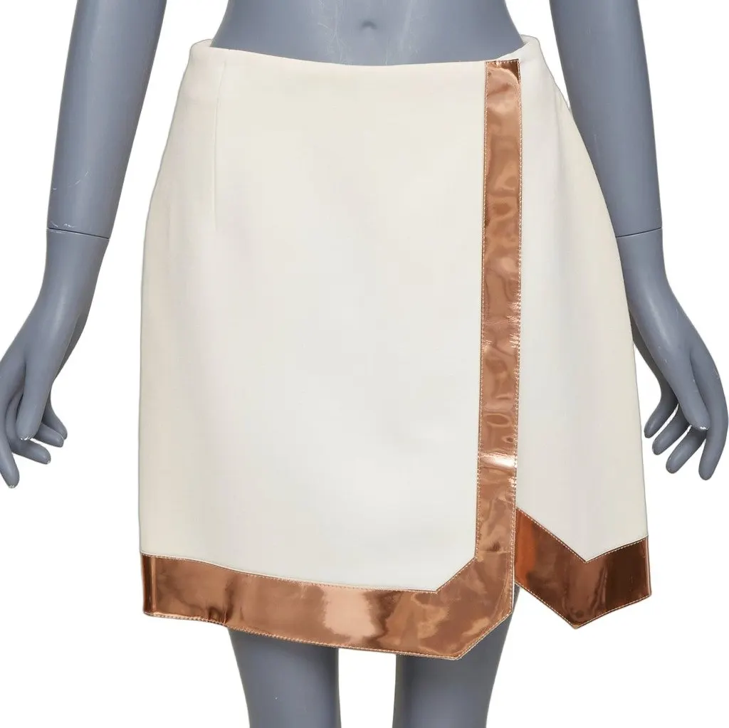 Mugler Ecru Wool Skirt Ecru Wool Very good - Front View