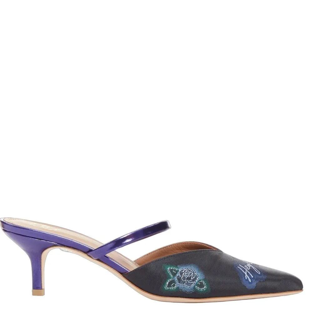Malone Souliers Marla Blue Silk Very good - Front View