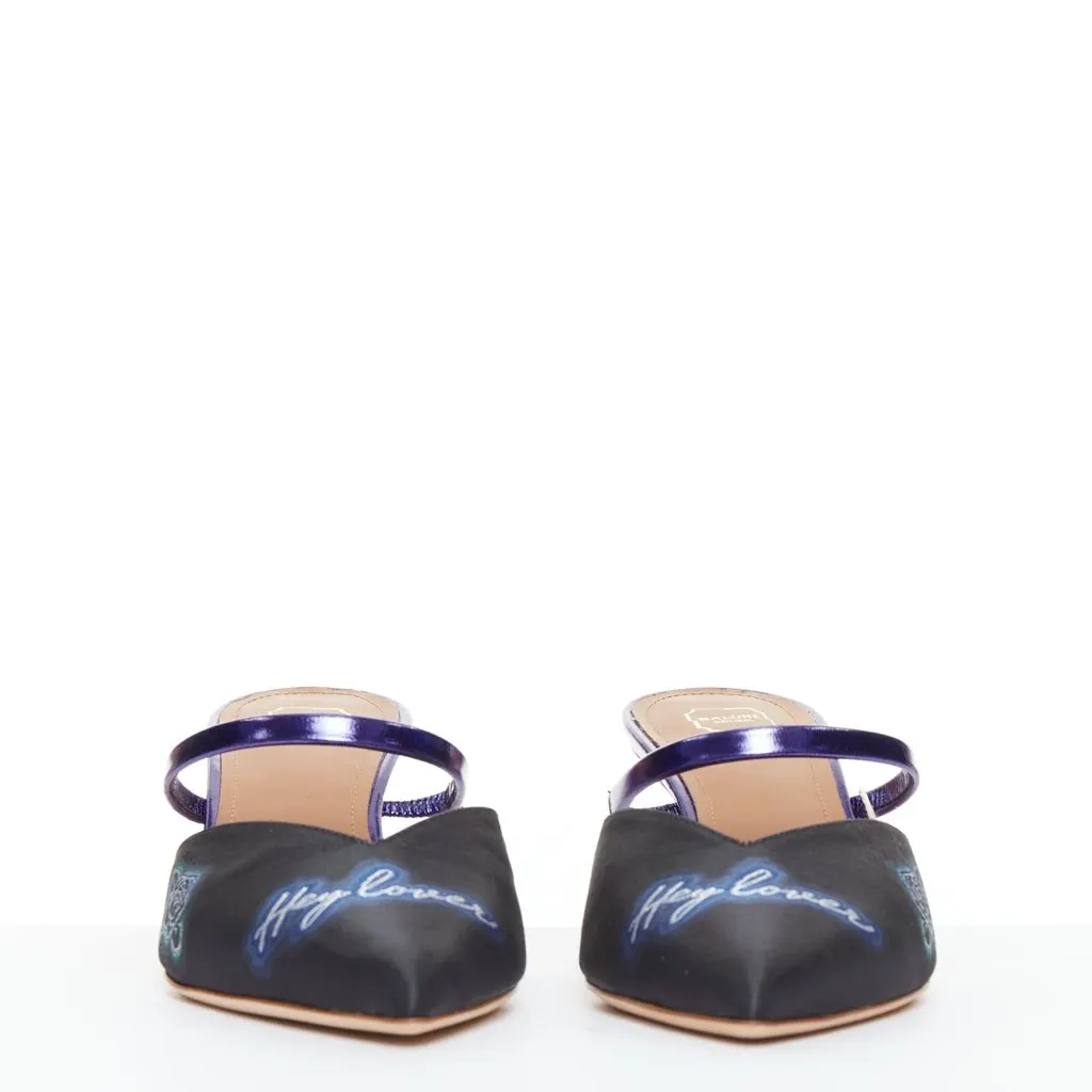 Malone Souliers Marla Blue Silk Very good - Inside View