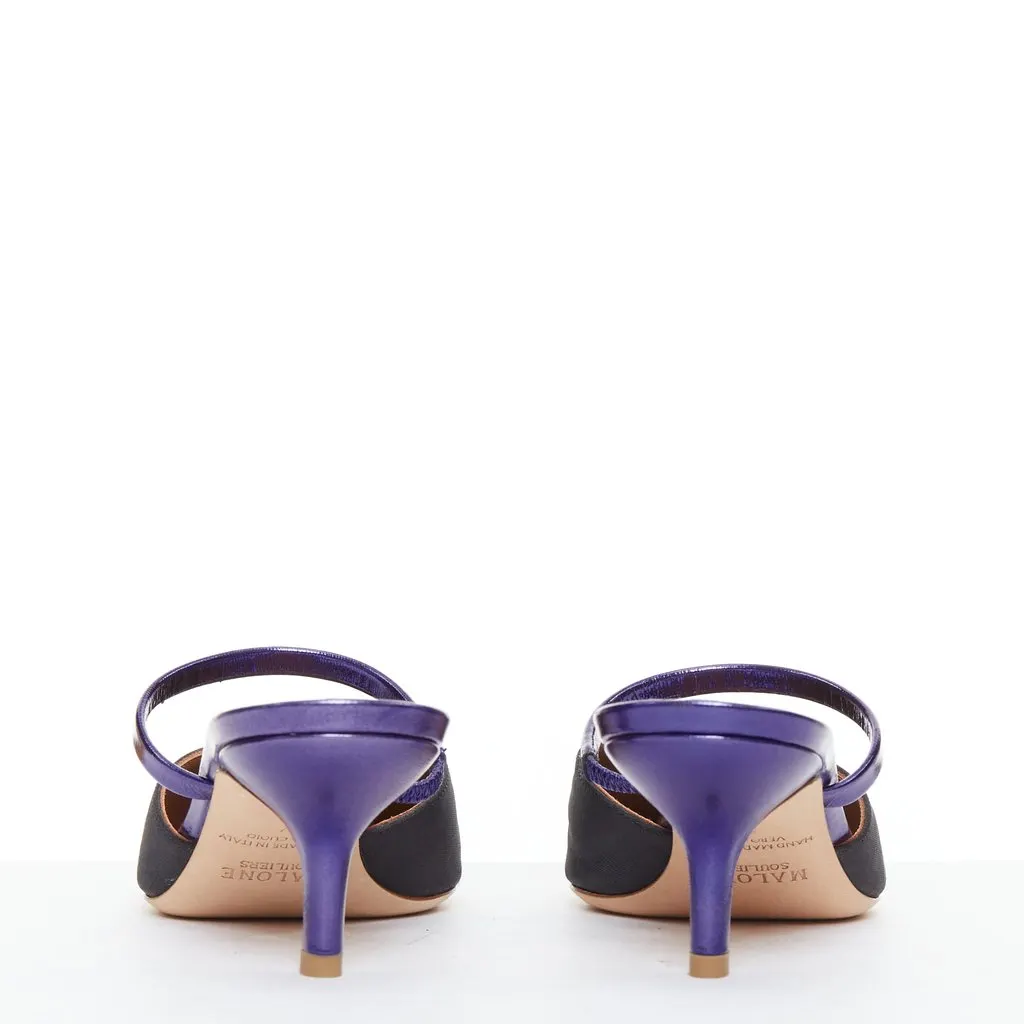 Malone Souliers Marla Blue Silk Very good - Box View