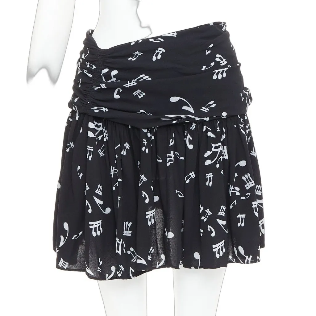 Miu Miu Black Viscose Skirt Black Viscose Fair - Front View