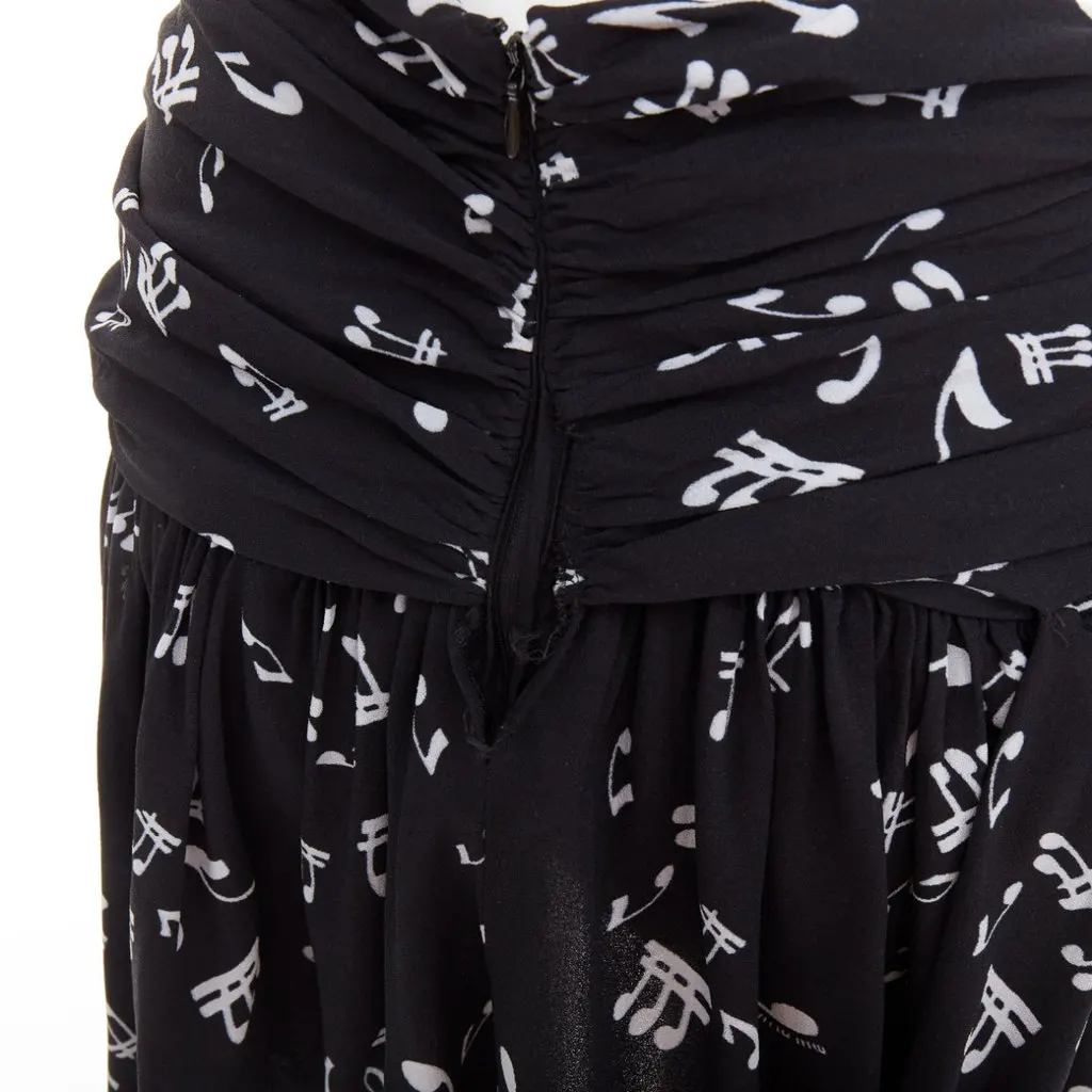 Miu Miu Black Viscose Skirt Black Viscose Fair - Back View