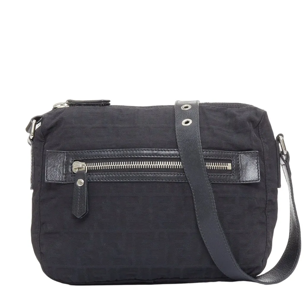 Fendi Black Handbag Black Leather Very good - Front View