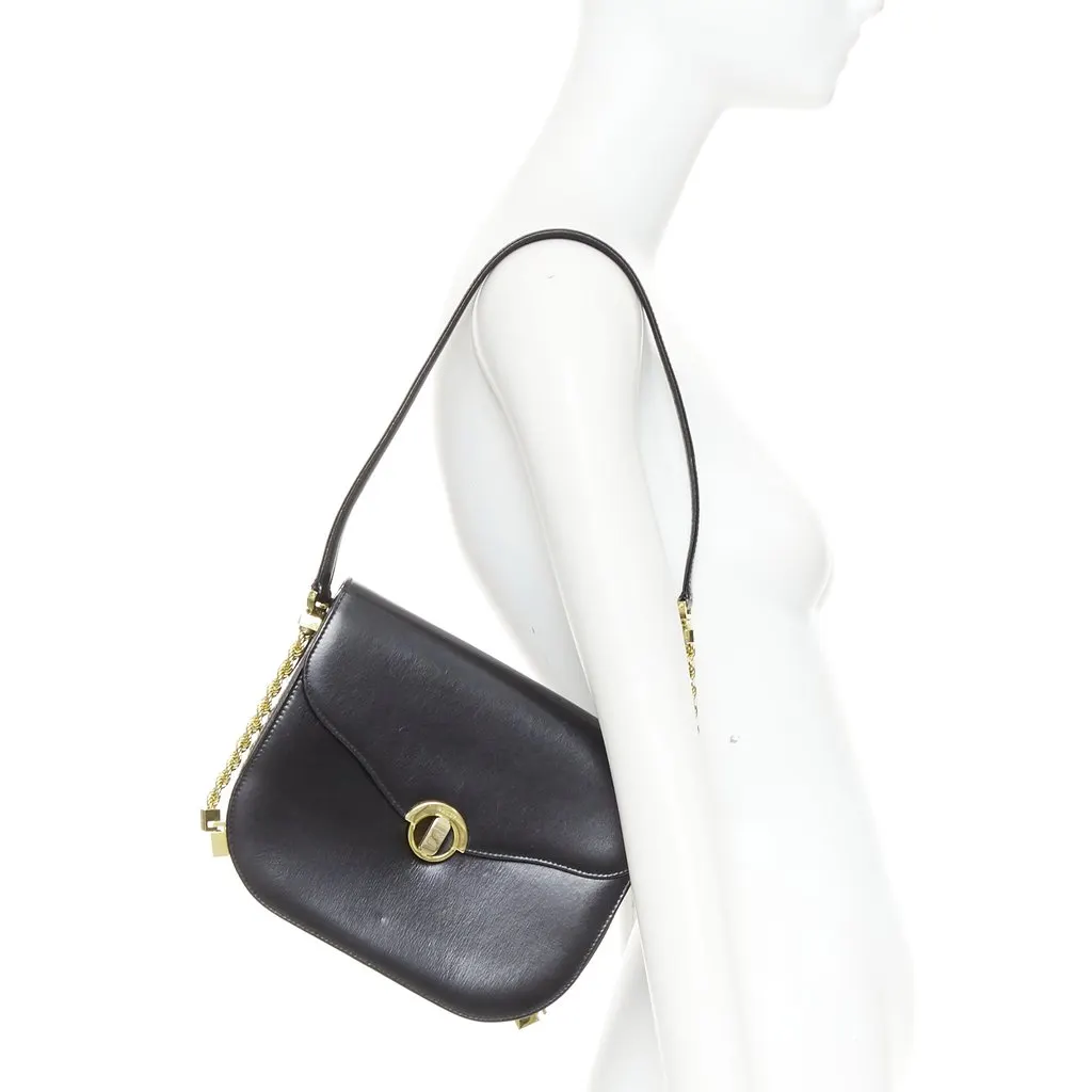 Bally Black Leather Handbag Black Leather Good - Back View