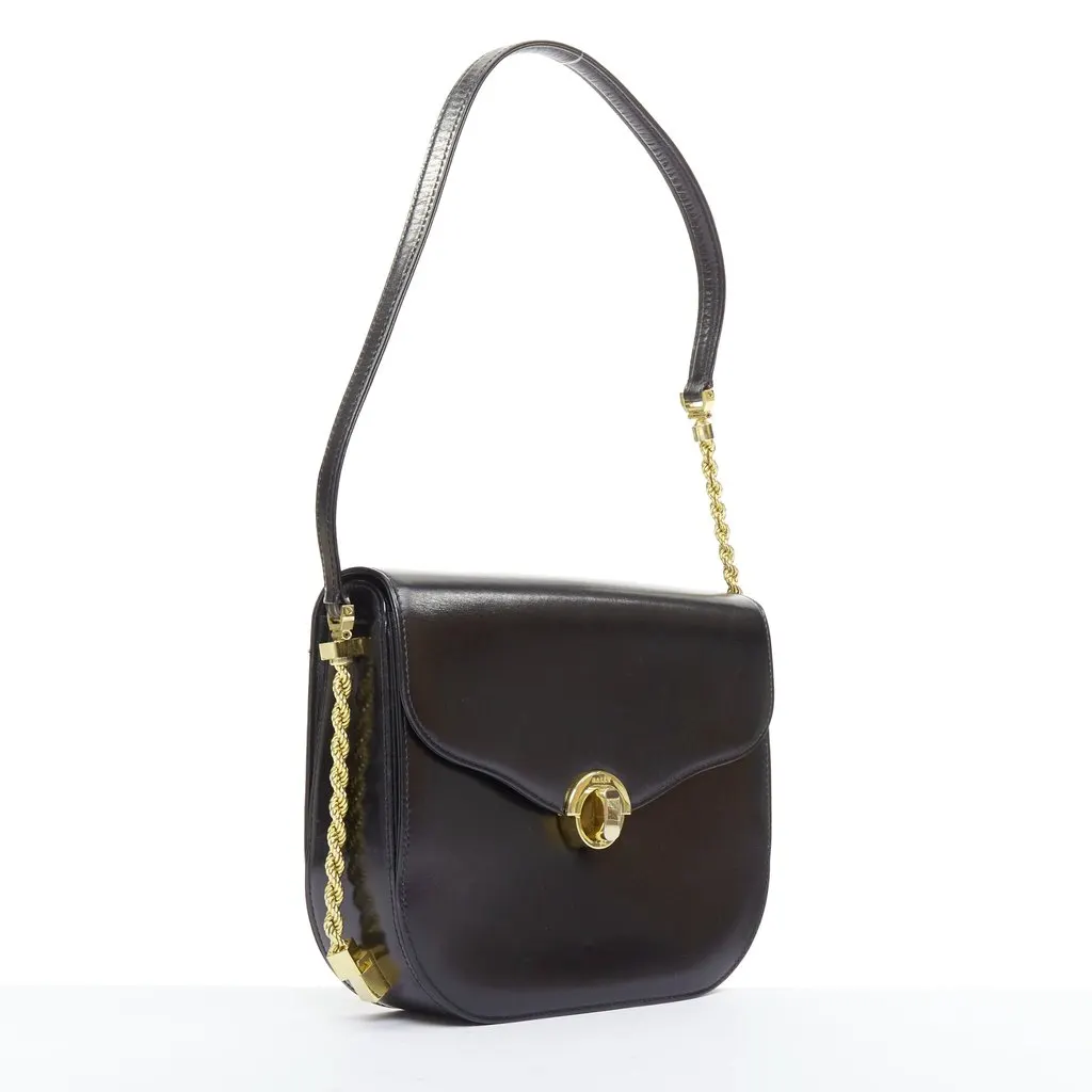 Bally Black Leather Handbag Black Leather Good - Inside View