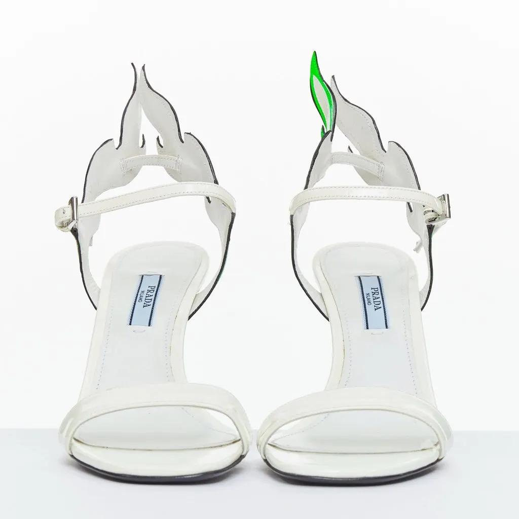 Prada White Leather Heels White Leather Never worn - Inside View