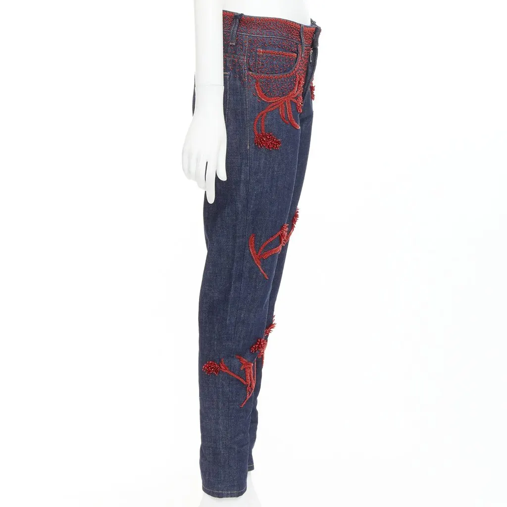 Prada Blue Cotton Jeans Blue Cotton Very good - Model View