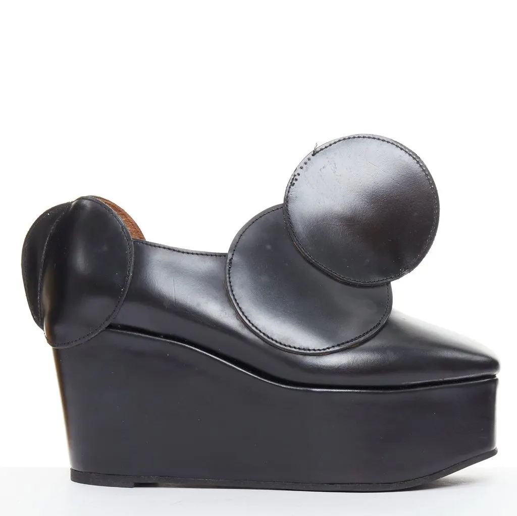 Junya Watanabe Black Leather Lace ups Black Leather Fair - Back View