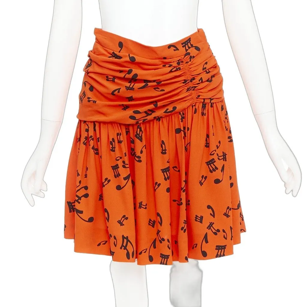 Miu Miu Orange Viscose Skirt Orange Viscose Very good - Front View