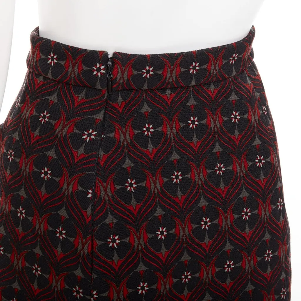 Miu Miu Red Wool Skirt Red Wool Very good - Back View