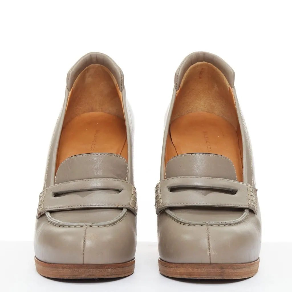 Balenciaga Khaki Leather Heels Khaki Leather Fair - Inside View