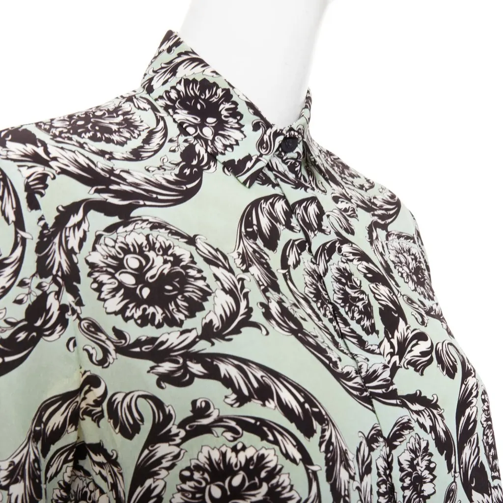 Versace Green Silk Top Green Silk Fair - Back View