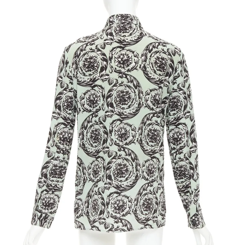 Versace Green Silk Top Green Silk Fair - Box View