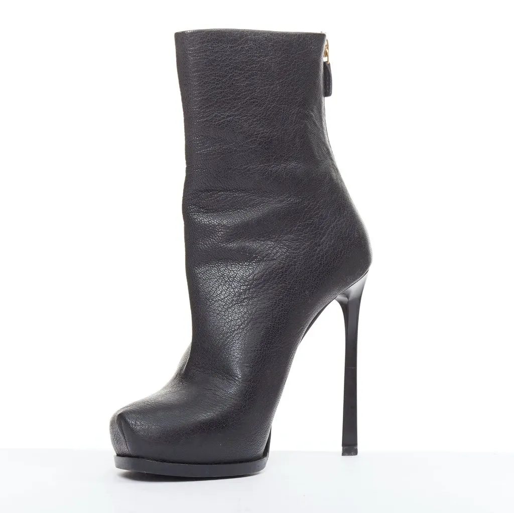 Lanvin Black Leather Boots Black Leather Good - Model View