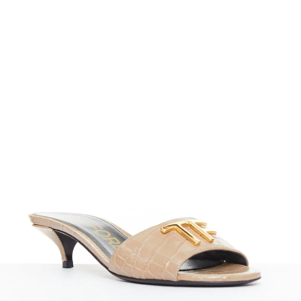 Tom Ford Beige Leather Heels Beige Leather Very good - Back View