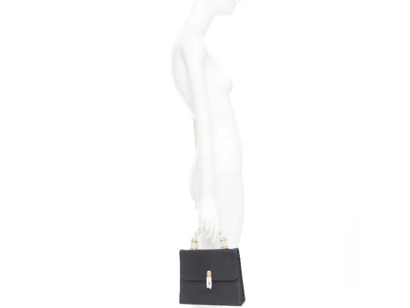 Moschino Black Handbag Black Good - Back View