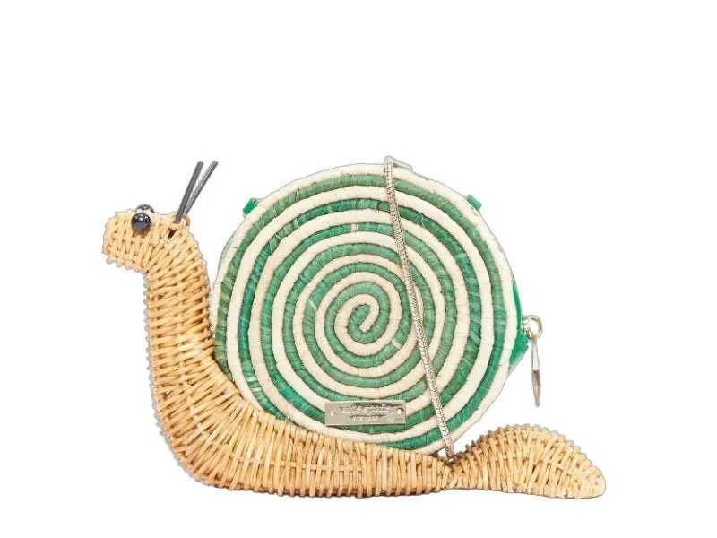 Kate Spade Spring Forward Wicker Snail Green Polyester Good - Front View