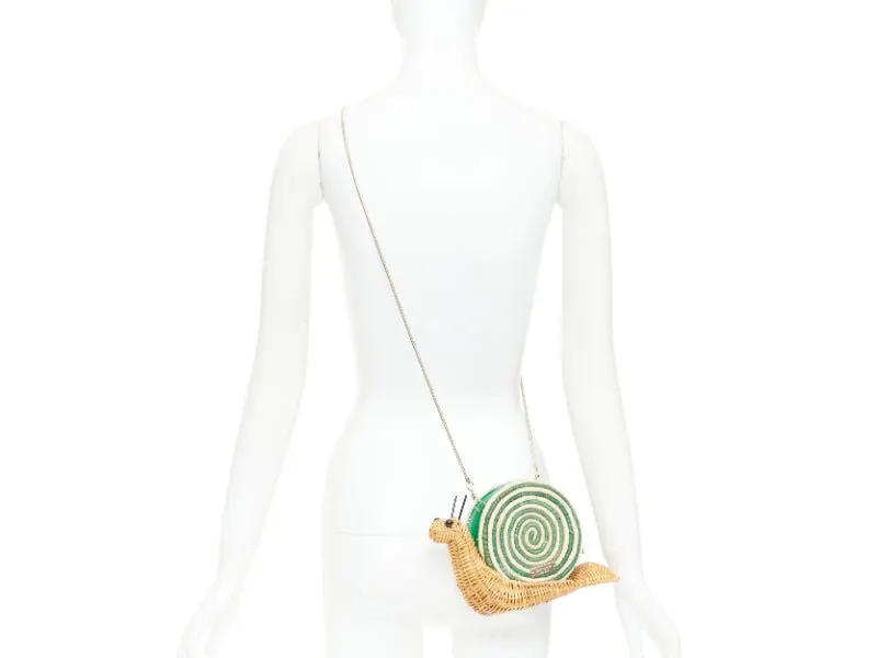 Kate Spade Spring Forward Wicker Snail Green Polyester Good - Back View