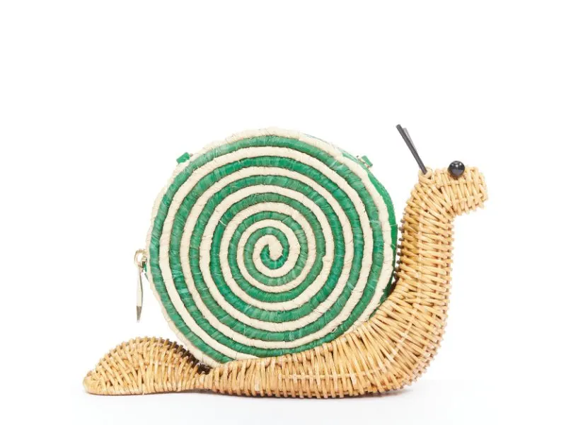 Kate Spade Spring Forward Wicker Snail Green Polyester Good - Box View