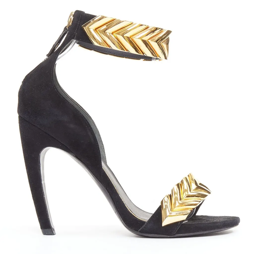 Louis Vuitton Gold V Symphony Black Suede Fair - Front View