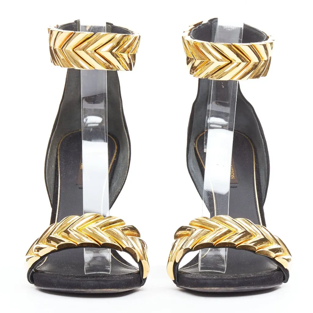 Louis Vuitton Gold V Symphony Black Suede Fair - Inside View