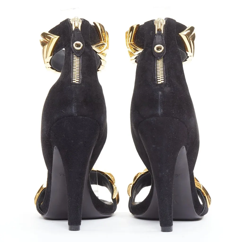 Louis Vuitton Gold V Symphony Black Suede Fair - Box View